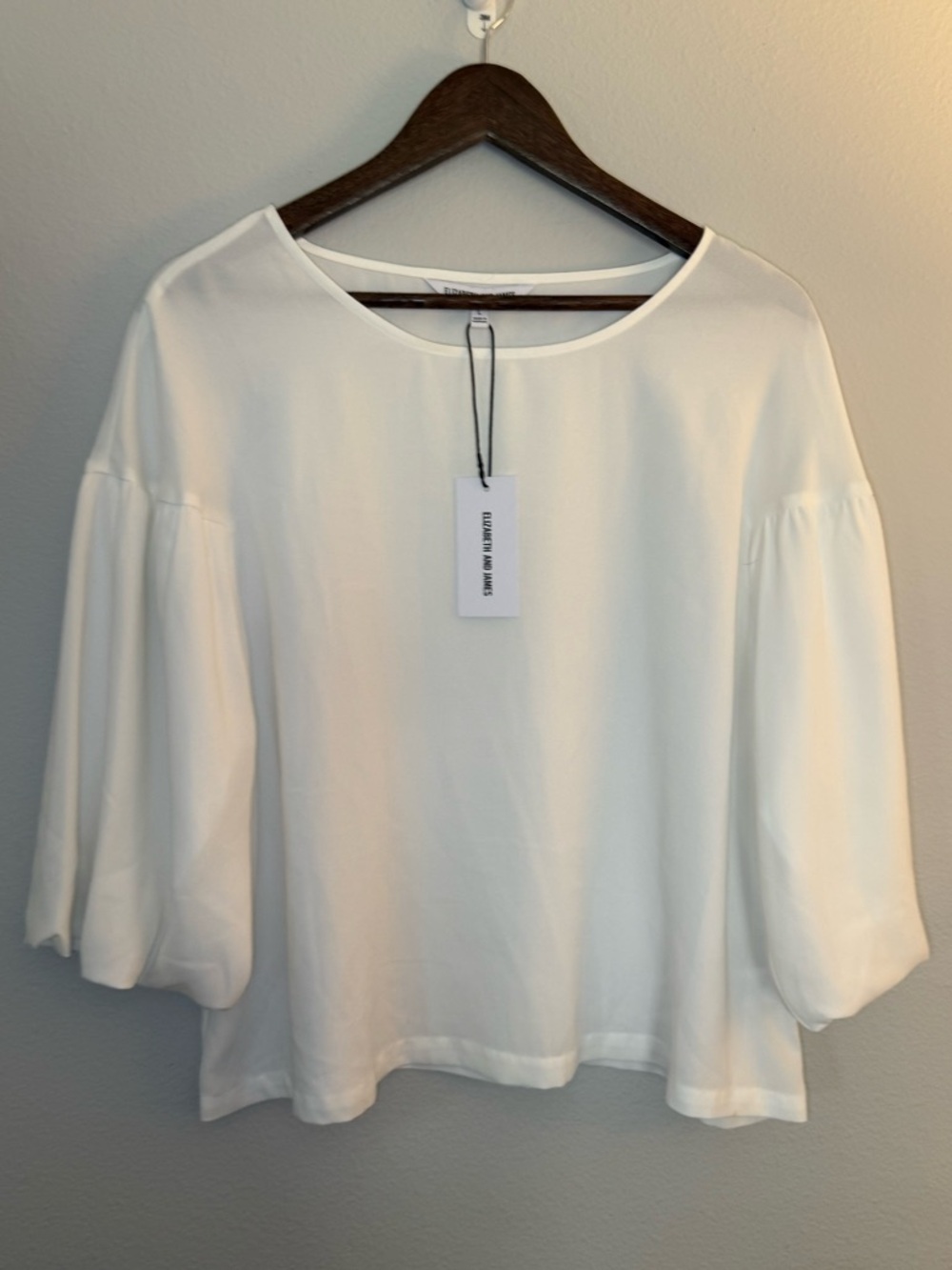 Elizabeth and James White Balloon Sleeve Blouse
